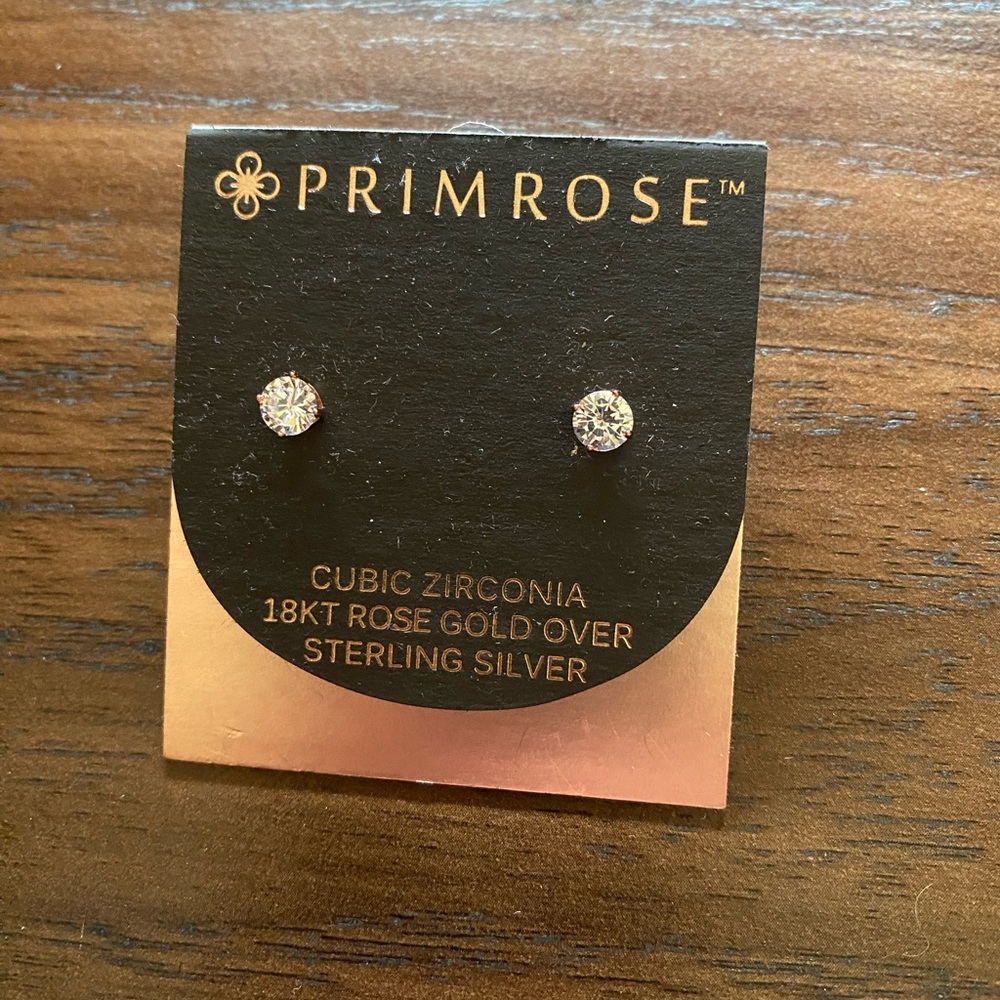 Primrose Rose Gold Cubic Zirconia Stud Earrings